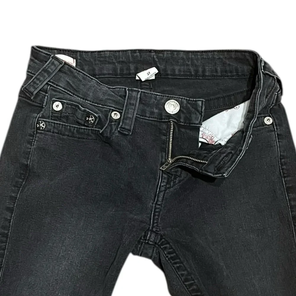 True Religion‎ Women's Halle Dark Gray Super Skinny Jeans, Size 27